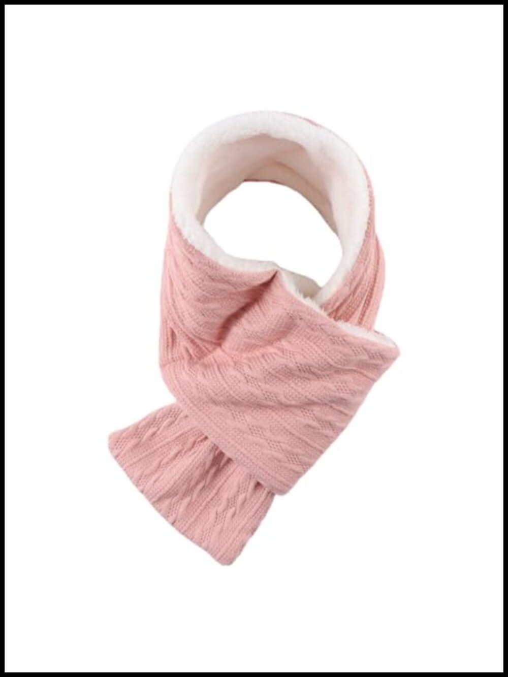 Unisex Winter Knit Scarf with Fleece Lining Thick Warm Neck Warmer